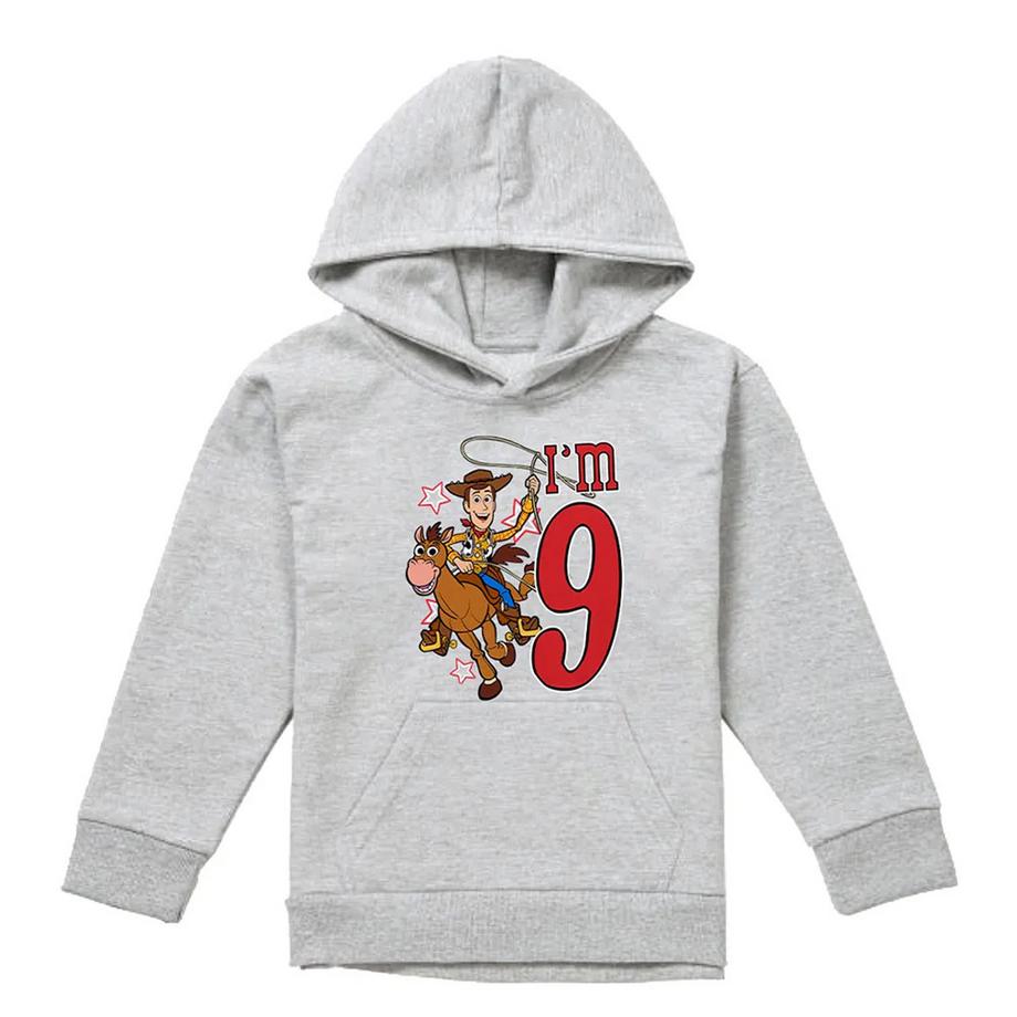 I'm 9 Felpa Con Cappuccio Compleanno Legno Erica