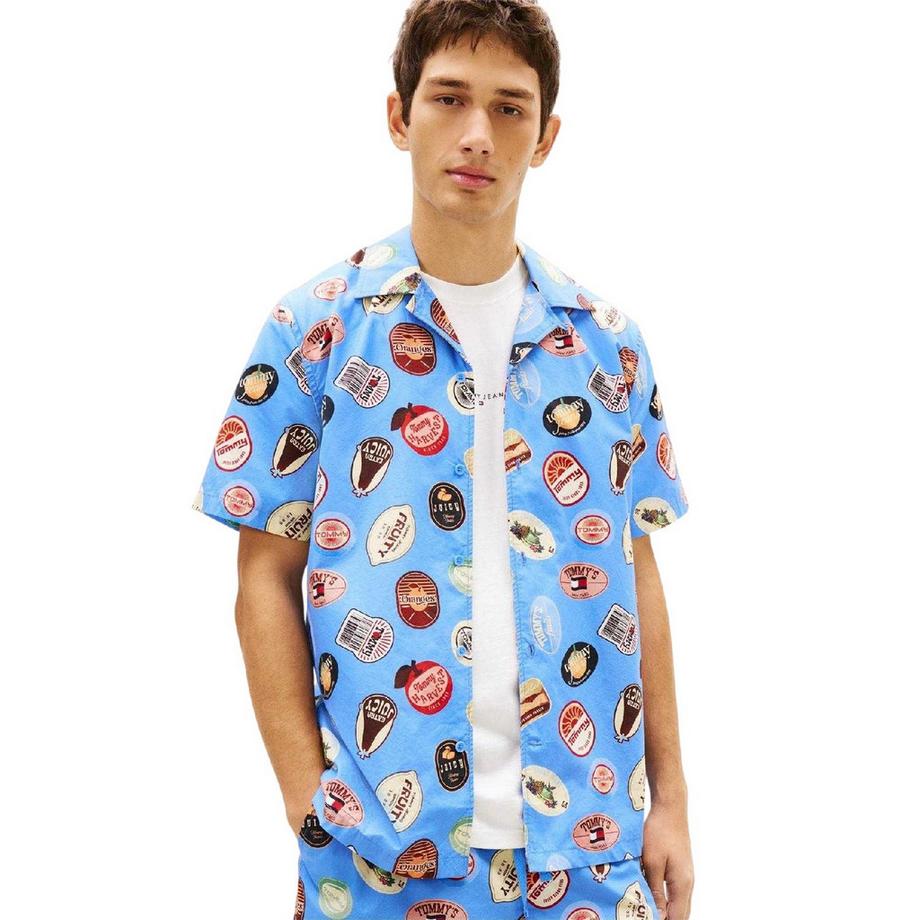 TOMMY JEANS  Chemise Manches Courtes Motiftyle Imprimé Intégral 