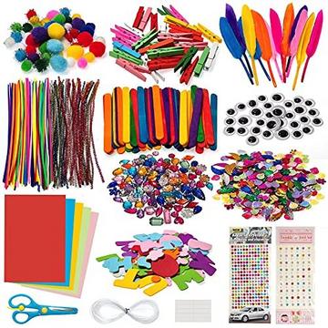 Bastelset Kinder 1300+ Stück DIY Handwerk Dekorationen Basteln Zum Deko Bastelbedarf with