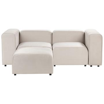 2-Sitzer Sofa mit Ottomane aus Samtstoff Modern FALSTERBO