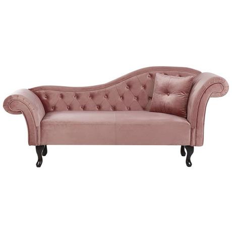 Beliani Chaise longue côté droit en Velours Glamour LATTES  