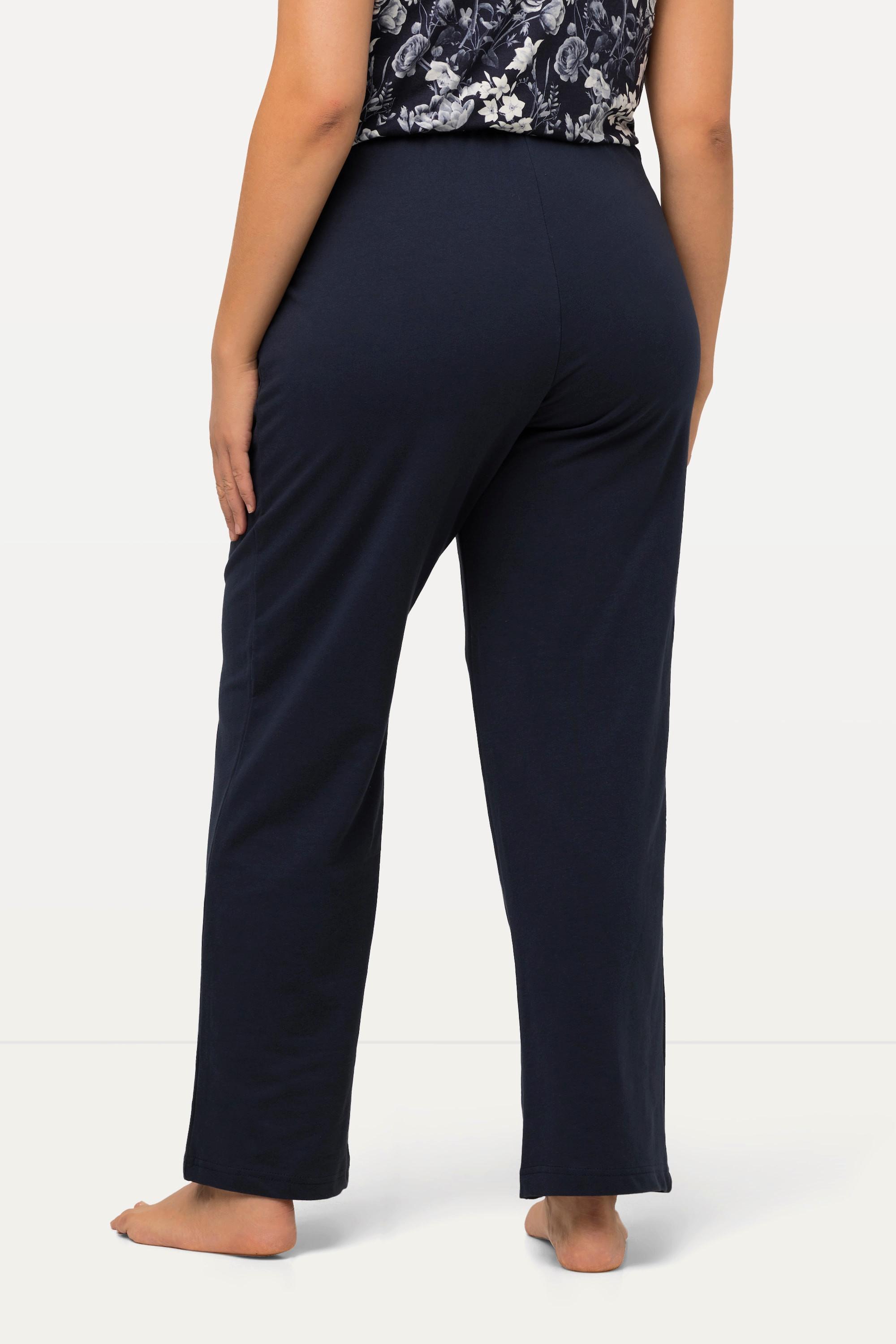 Ulla Popken Pantalon de jogging Jambes droites Taille élastique  