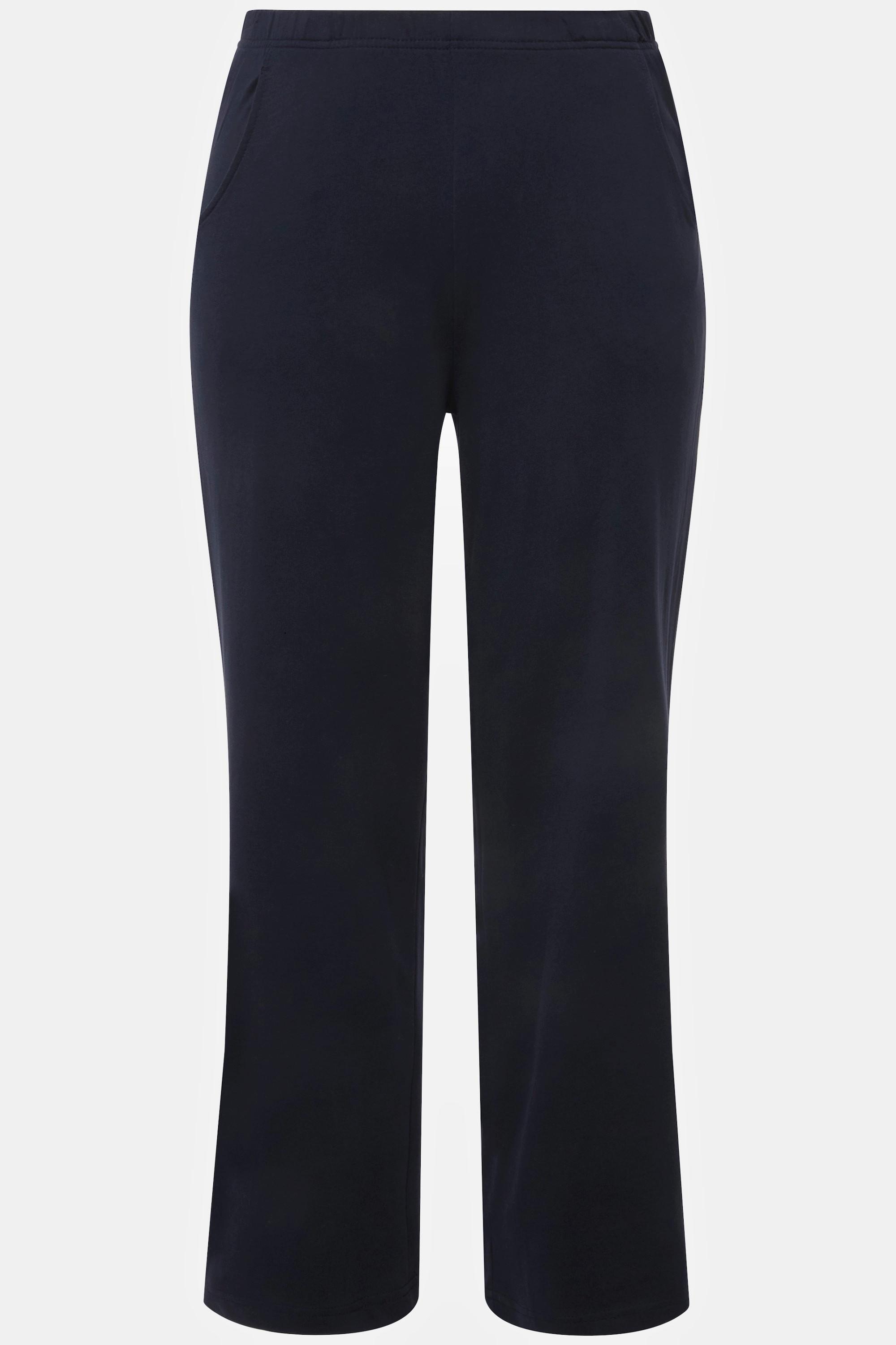 Ulla Popken Pantalon de jogging Jambes droites Taille élastique  