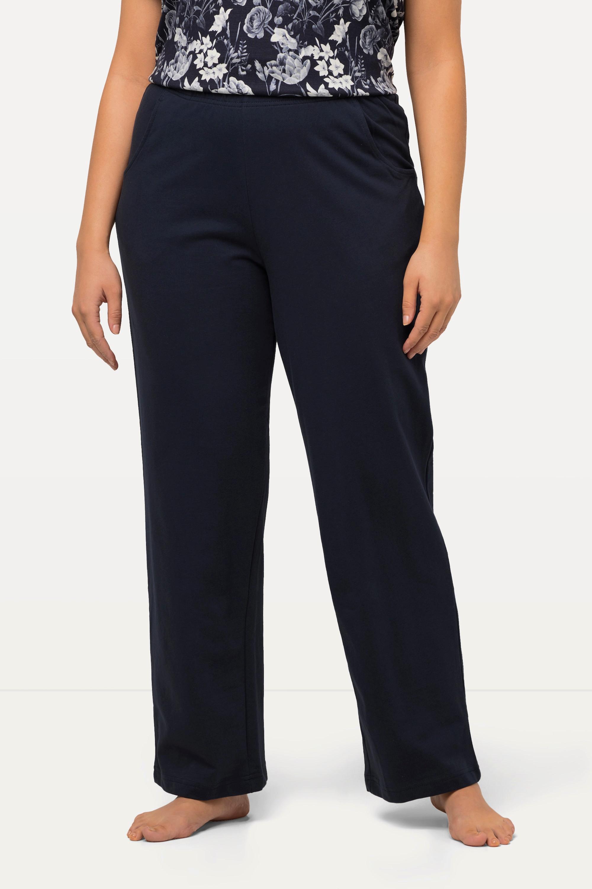 Ulla Popken Pantalon de jogging Jambes droites Taille élastique  