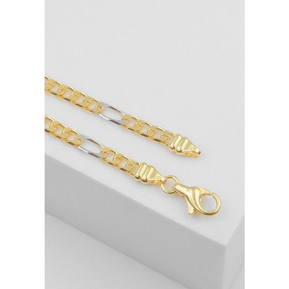 MUAU Schmuck  Collier Figaro Bicolor Gelbgold-/Weissgold 750, 3.5mm, 45cm 