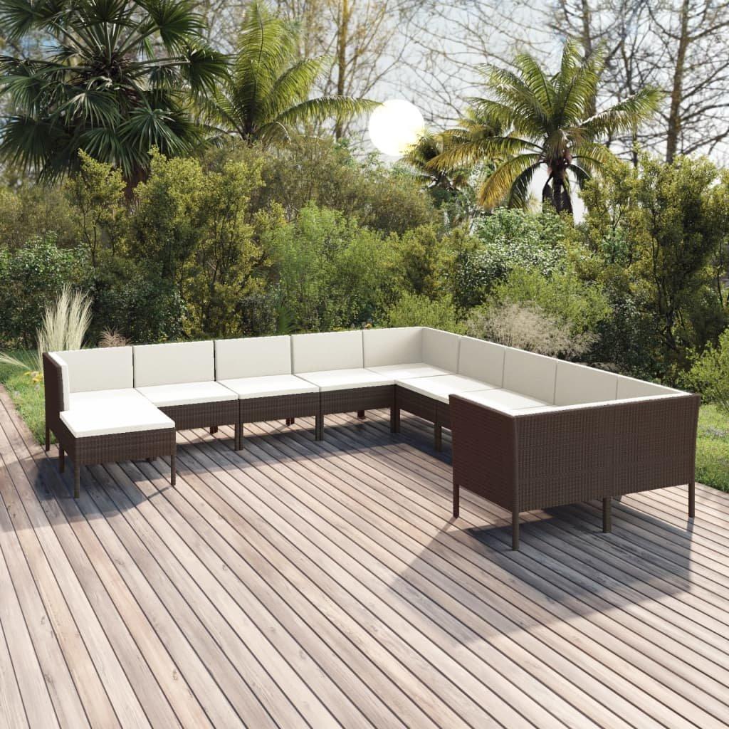 VidaXL Garten-sofagarnitur poly-rattan  