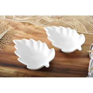 Aulica LOT DE 2 COUPELLES FEUILLE PORCELAINE 20CM  