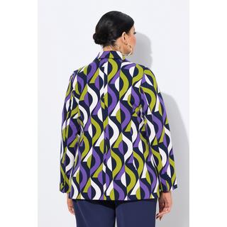 Ulla Popken Blazer Punto Fantasia Grafica Collo Revers  