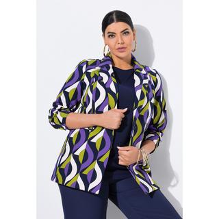 Ulla Popken Blazer Punto Fantasia Grafica Collo Revers  