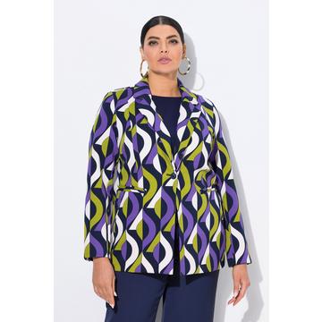 Blazer in jersey punto Roma con fantasia grafica e revers