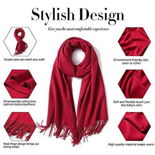 Only-bags.store Sciarpa calda invernale autunnale a tinta unita con nappe  