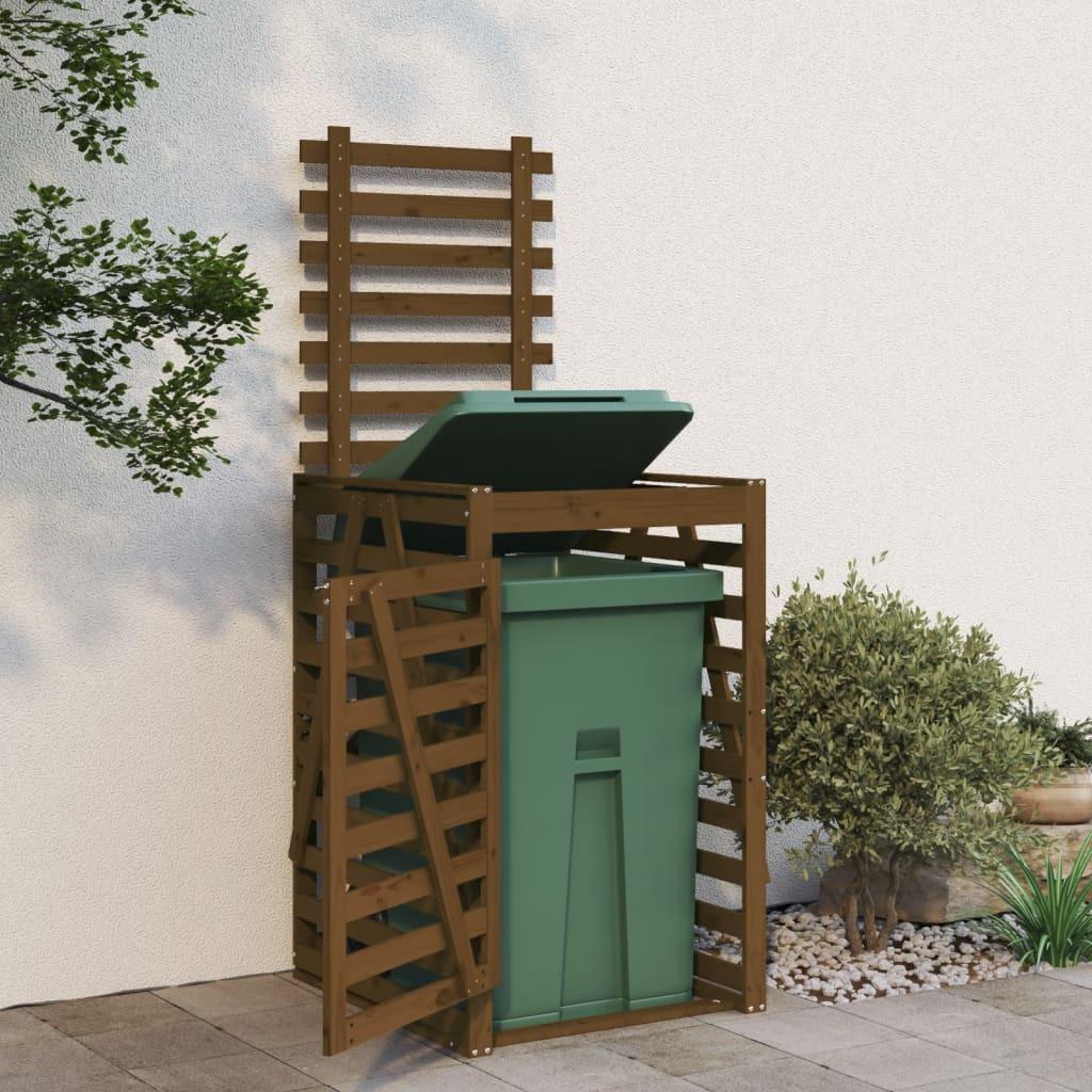 VidaXL Abri pour poubelle à roulettes bois de pin  
