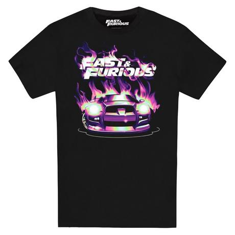 Fast & Furious Auto Flammen Logo Print T-Shirt  