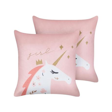 Beliani Dekokissen 2er Set aus Samtstoff Modern UNIOLA  