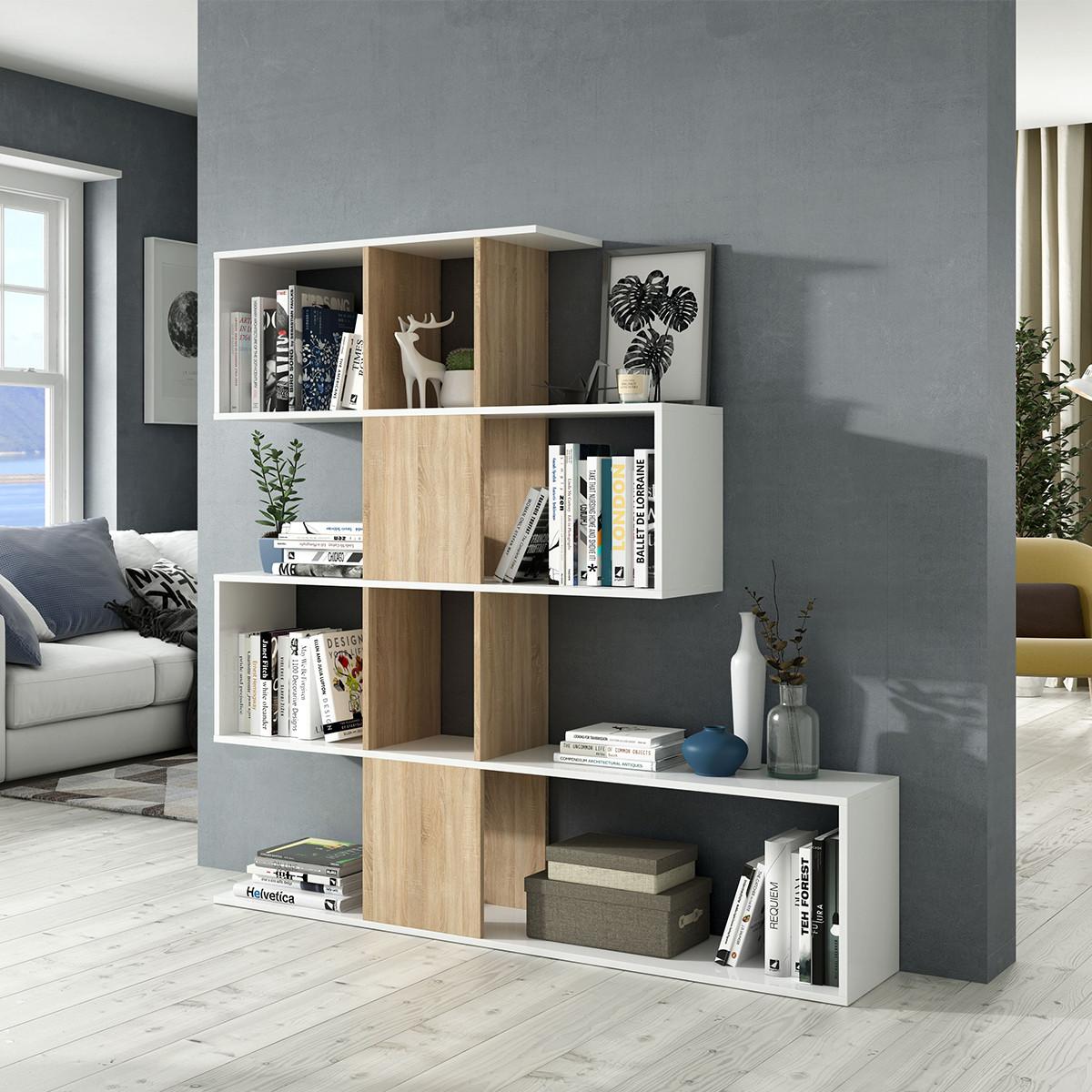 Calicosy Libreria con 4 livelli e 11 scomparti - A145 cm - Zigzag  