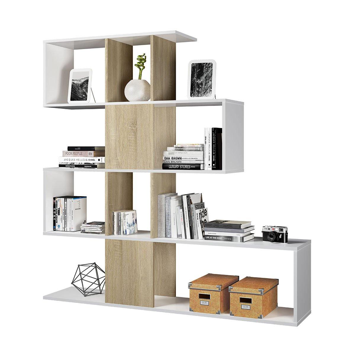 Calicosy Libreria con 4 livelli e 11 scomparti - A145 cm - Zigzag  