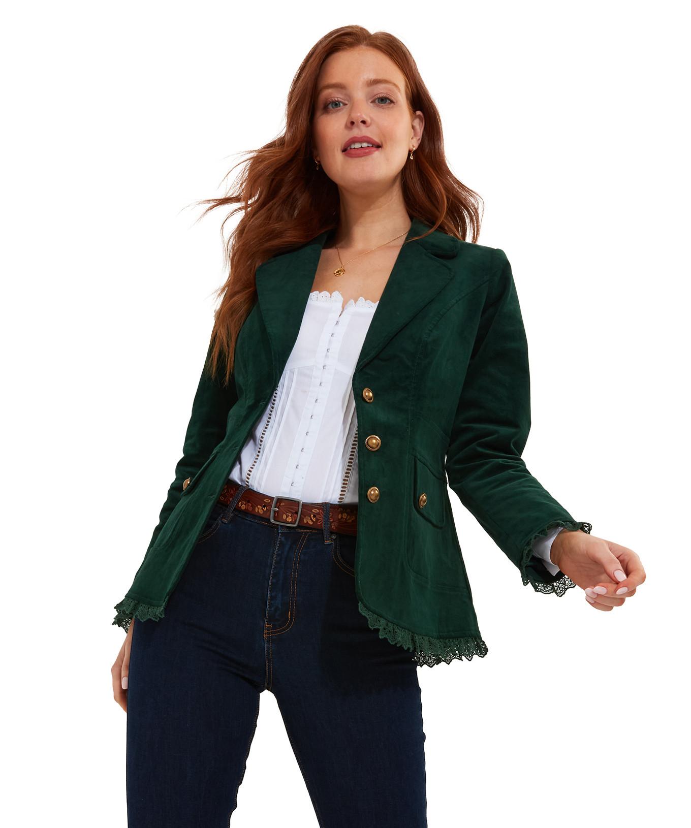 Joe Browns  Cordjacke mit Spitzenbesatz 