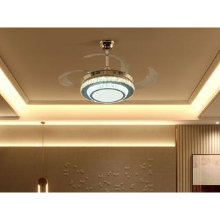 Beliani Ventilatore da soffitto con luce en Ferro Moderno ASHLEY  