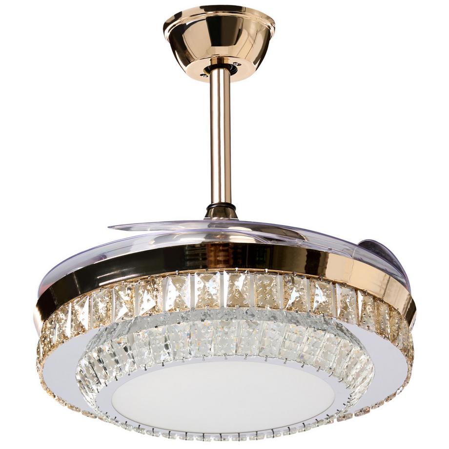 Beliani Deckenventilator mit Licht aus Eisen  ASHLEY  