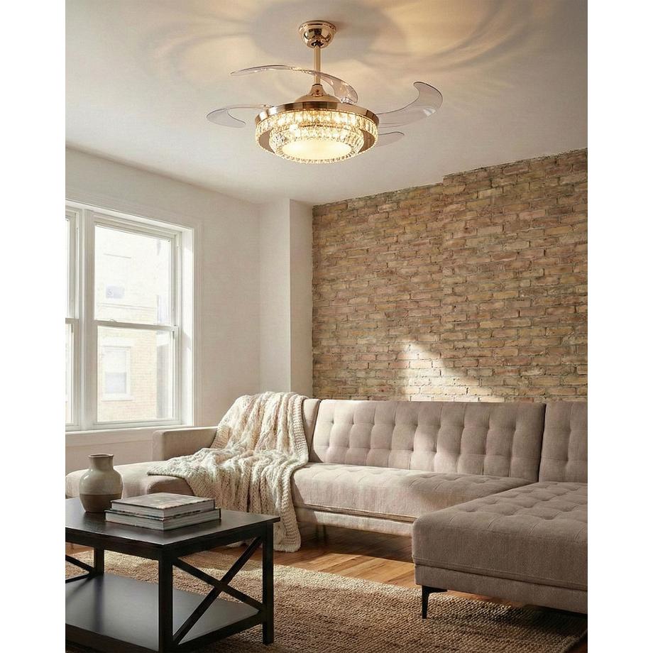 Beliani Deckenventilator mit Licht aus Eisen  ASHLEY  