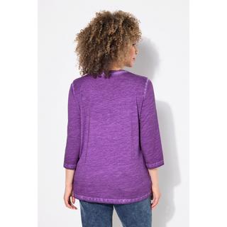 Ulla Popken  Shirt, Statementstickerei, Classic, Rundhals, 3/4-Arm 