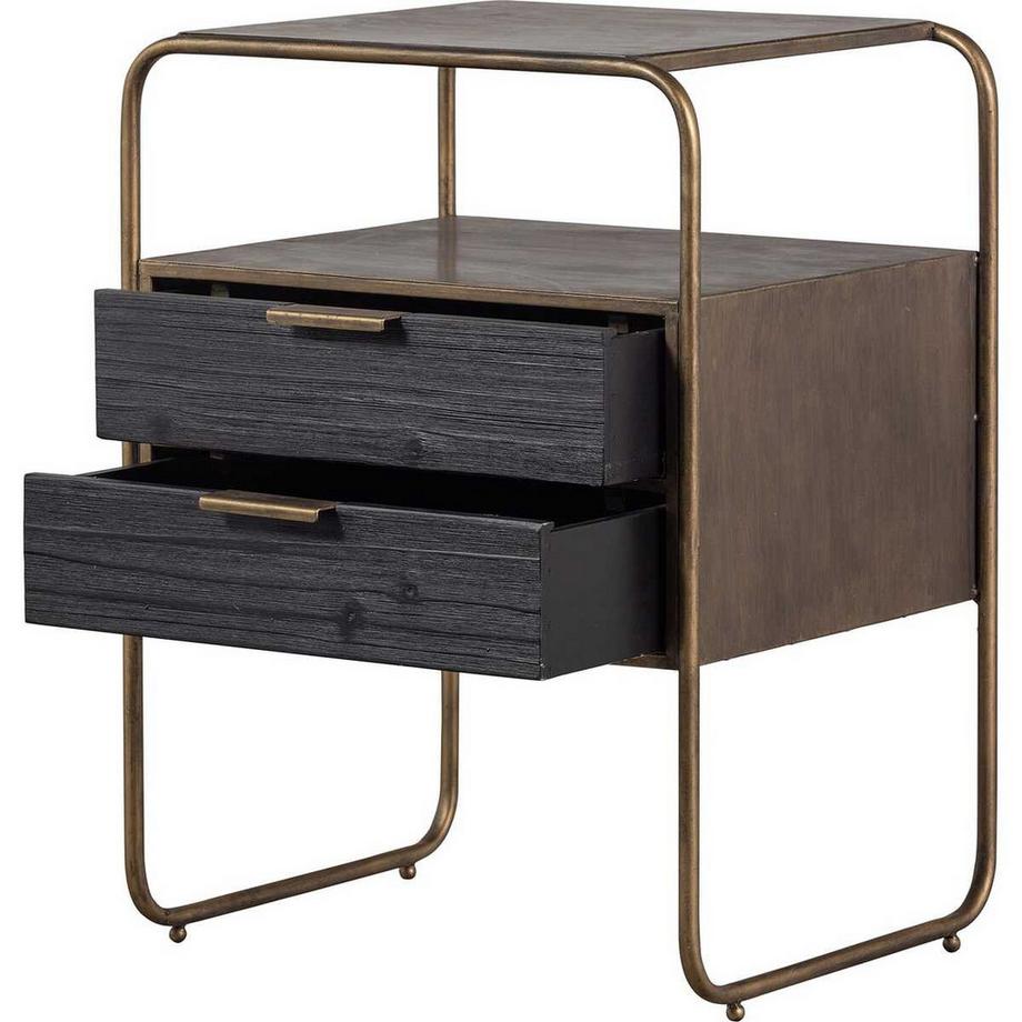 mutoni Table de nuit Polite antique brass 45x38  