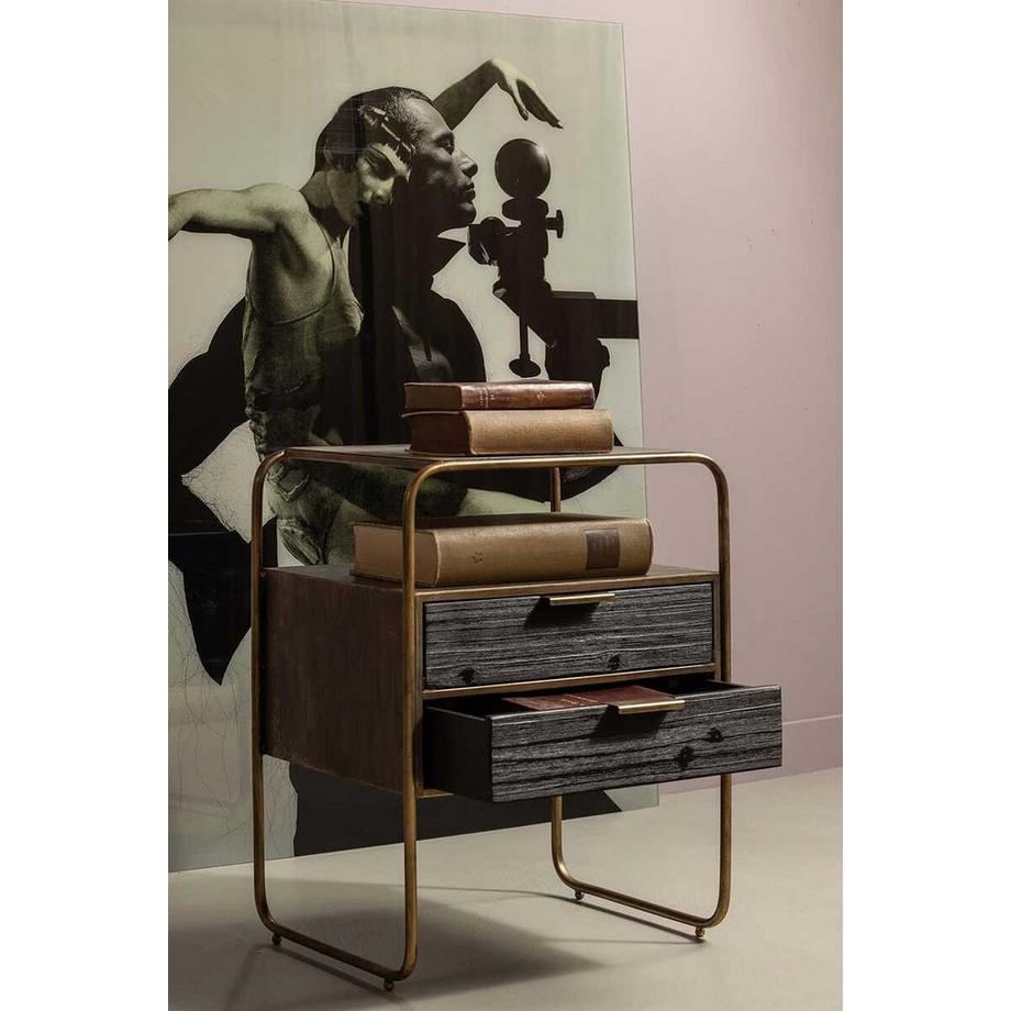 mutoni Table de nuit Polite antique brass 45x38  