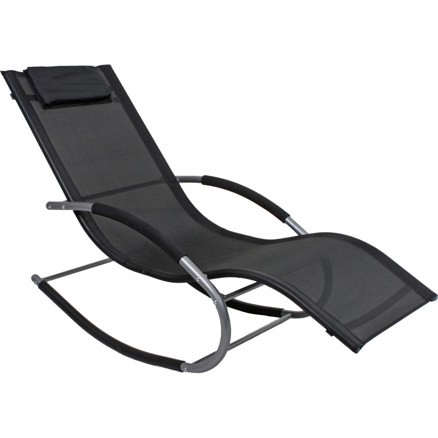 mutoni Chaise longue à bascule Naxos noir  