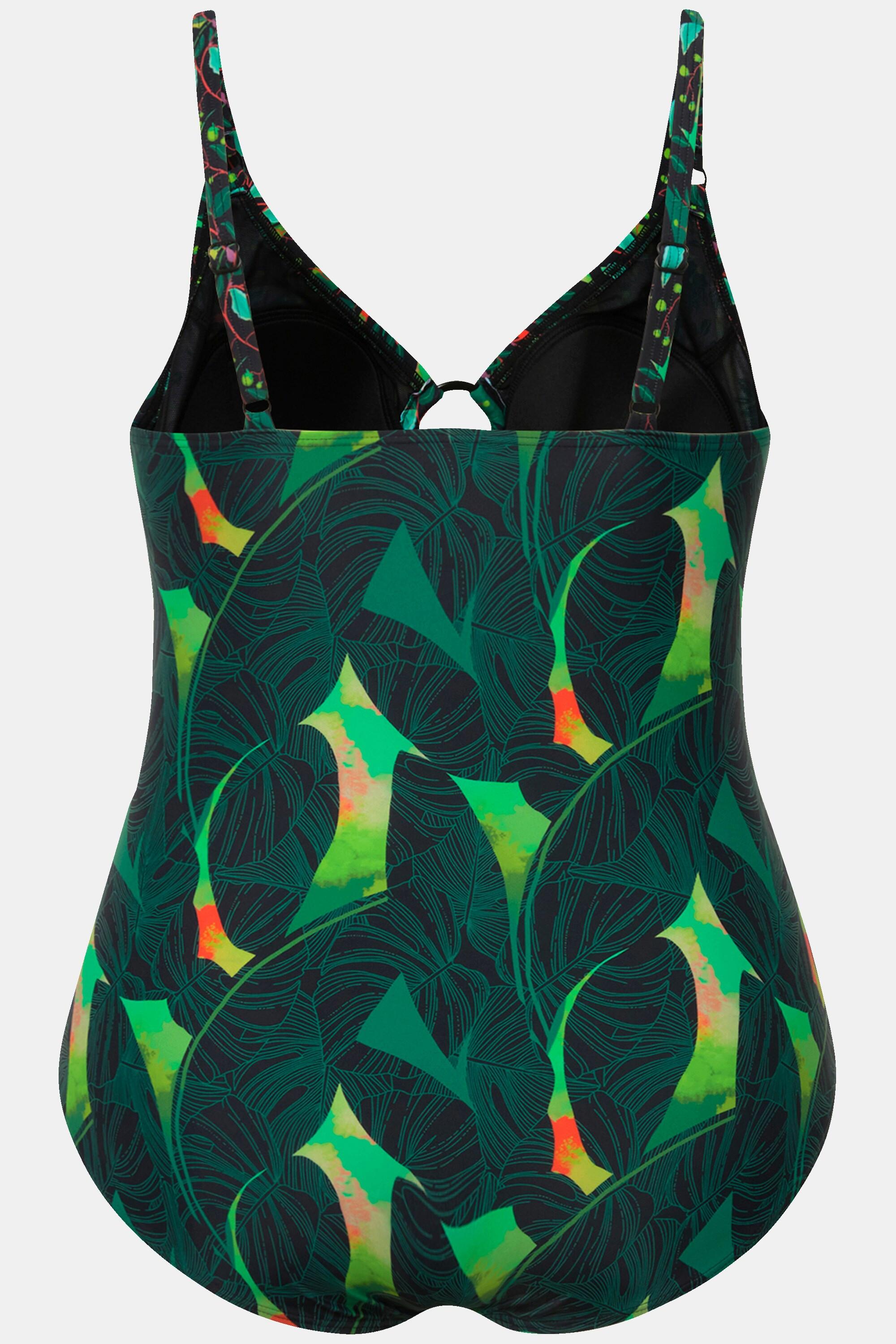 Ulla Popken Costume da bagno Mix di fantasie Coppe morbide Anello decorativo  