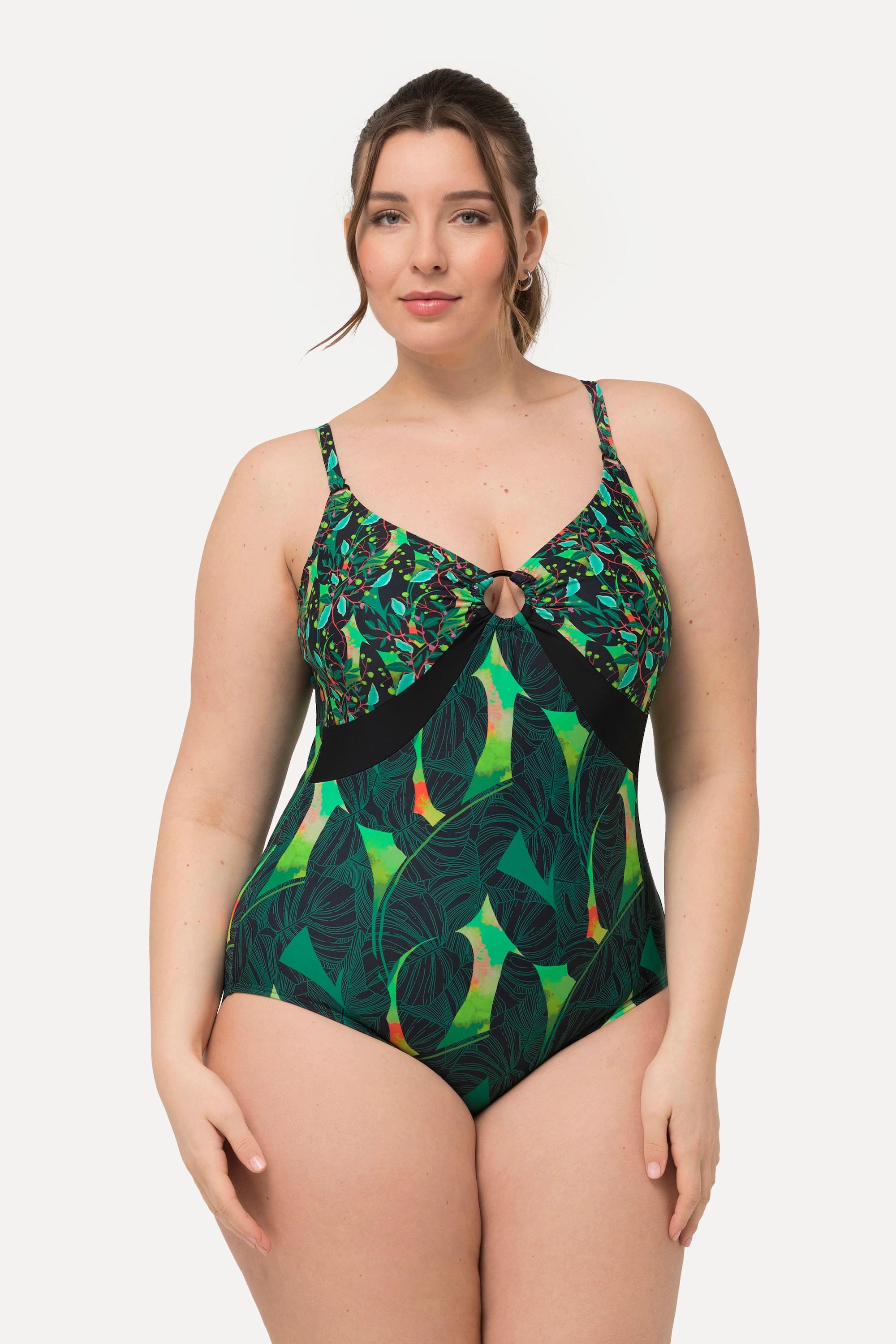Ulla Popken Costume da bagno Mix di fantasie Coppe morbide Anello decorativo  