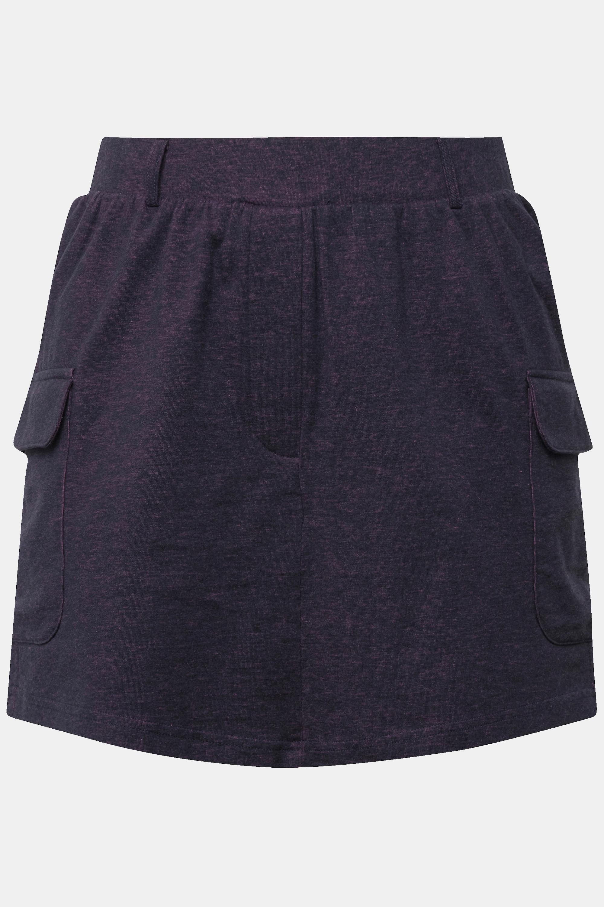 Ulla Popken  Short en jersey de coton bio, taille élastique et poches cargo 