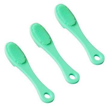 3 spazzolini da dito in silicone per animali domestici - verde