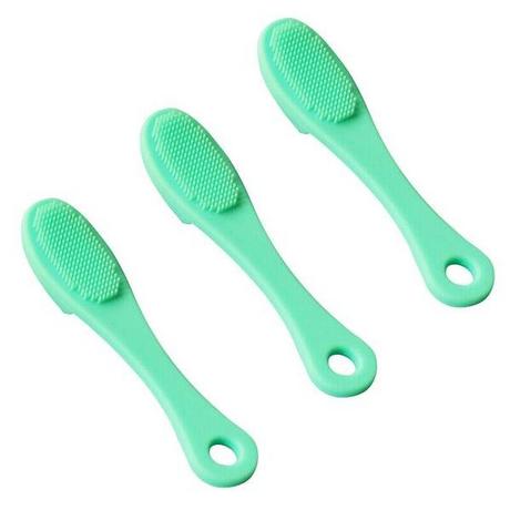 eStore  3 spazzolini da dito in silicone per animali domestici - verde 