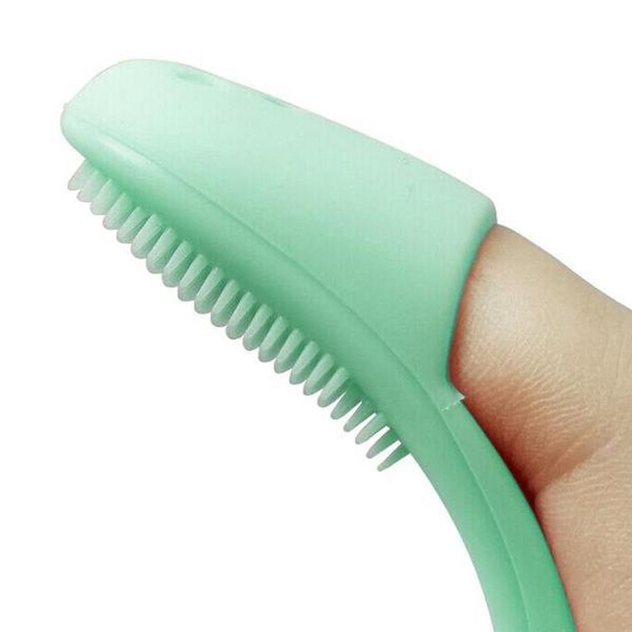 eStore  3 spazzolini da dito in silicone per animali domestici - verde 