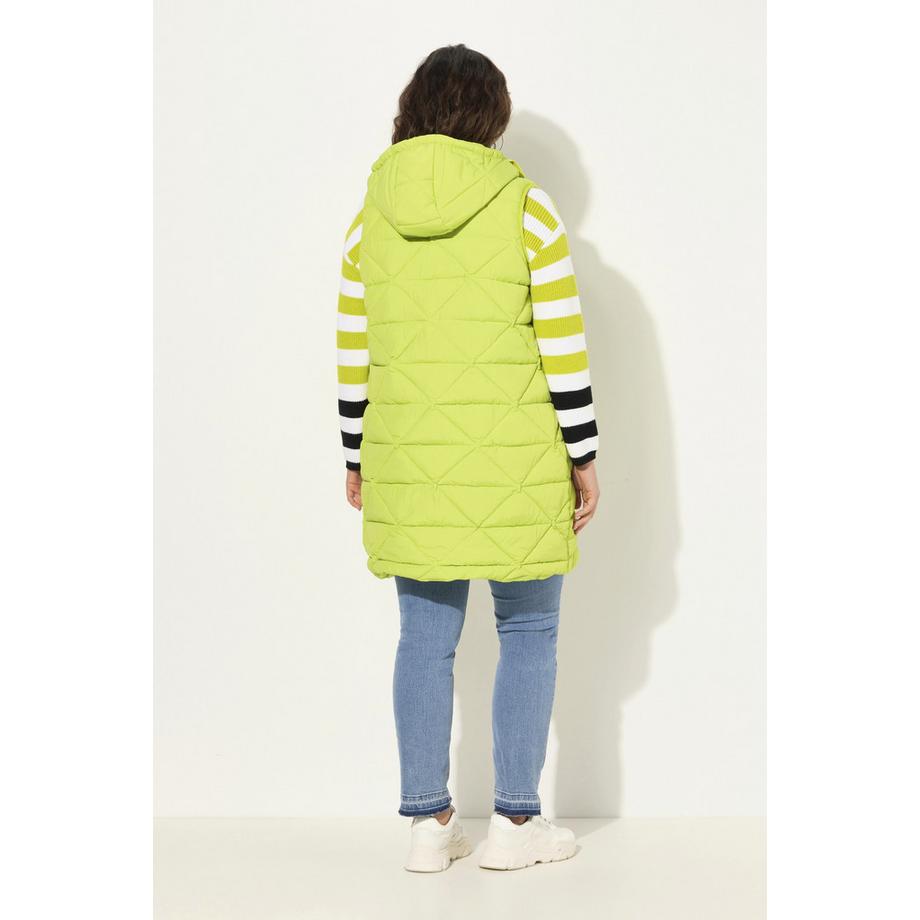 Ulla Popken Long Steppweste A-Linie Kapuze  