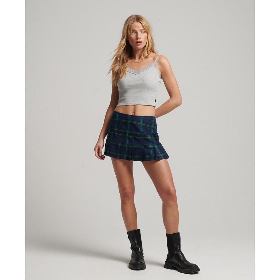 Superdry  geripptes tanktop mit spitzenbesatz, damen 