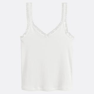 La Redoute Collections V-Ausschnitt Top mit Spitzendetails  