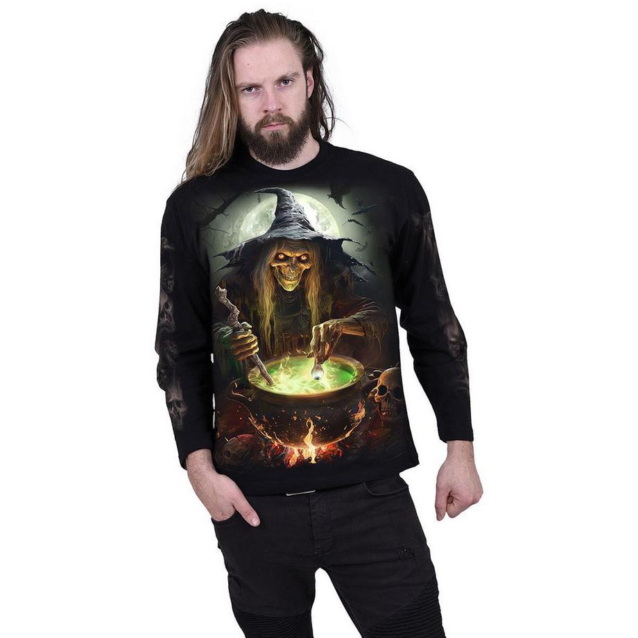 Spiral Witch's Brew Langärmeliges T-Shirt mit Rücken- und Ärmeldruck  