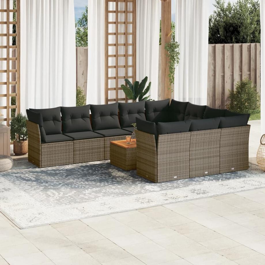 VidaXL Ensemble de canapés de jardin rotin synthétique  