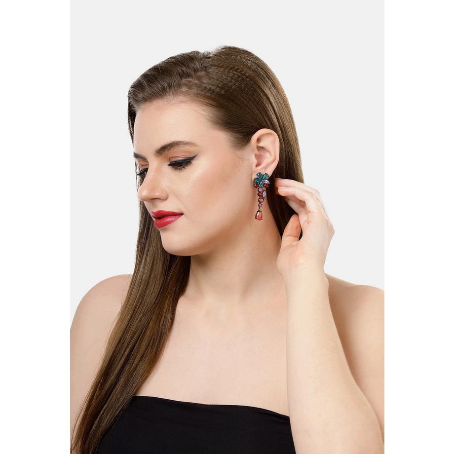 AVANT-GARDE PARIS  Multifarbige Florale Tropfenohrringe 