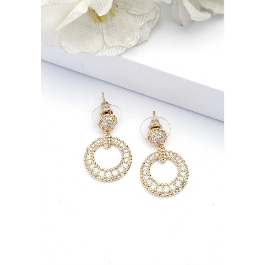 AVANT-GARDE PARIS  Boucles d'oreilles goutte circulaires couleur or 