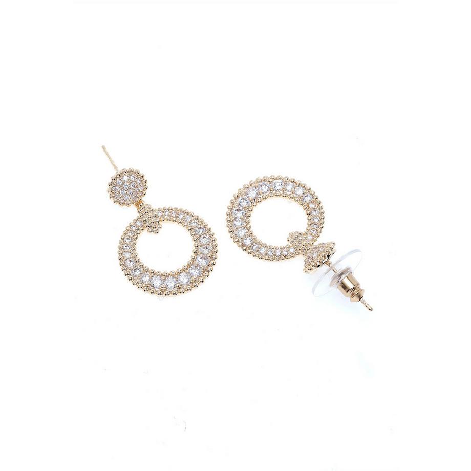 AVANT-GARDE PARIS  Boucles d'oreilles goutte circulaires couleur or 