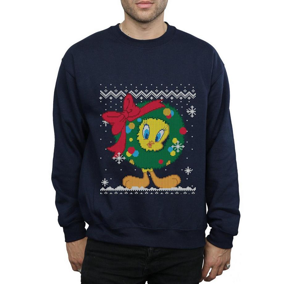 LOONEY TUNES Tweety Pie Christmas Fair Isle Felpa  