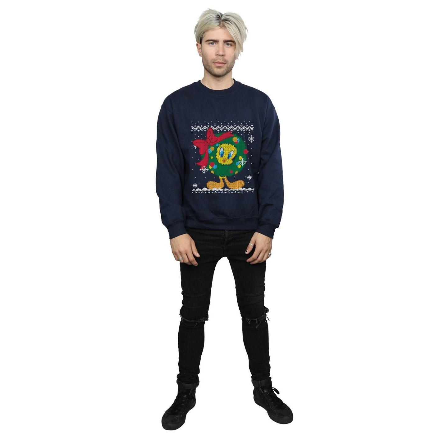 LOONEY TUNES  Tweety Pie Christmas Fair Isle Sweatshirt 