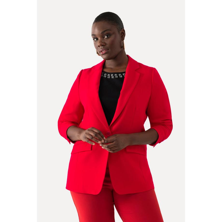 Ulla Popken Blazer Col Revers Poches Rabat Fermeture Bouton  