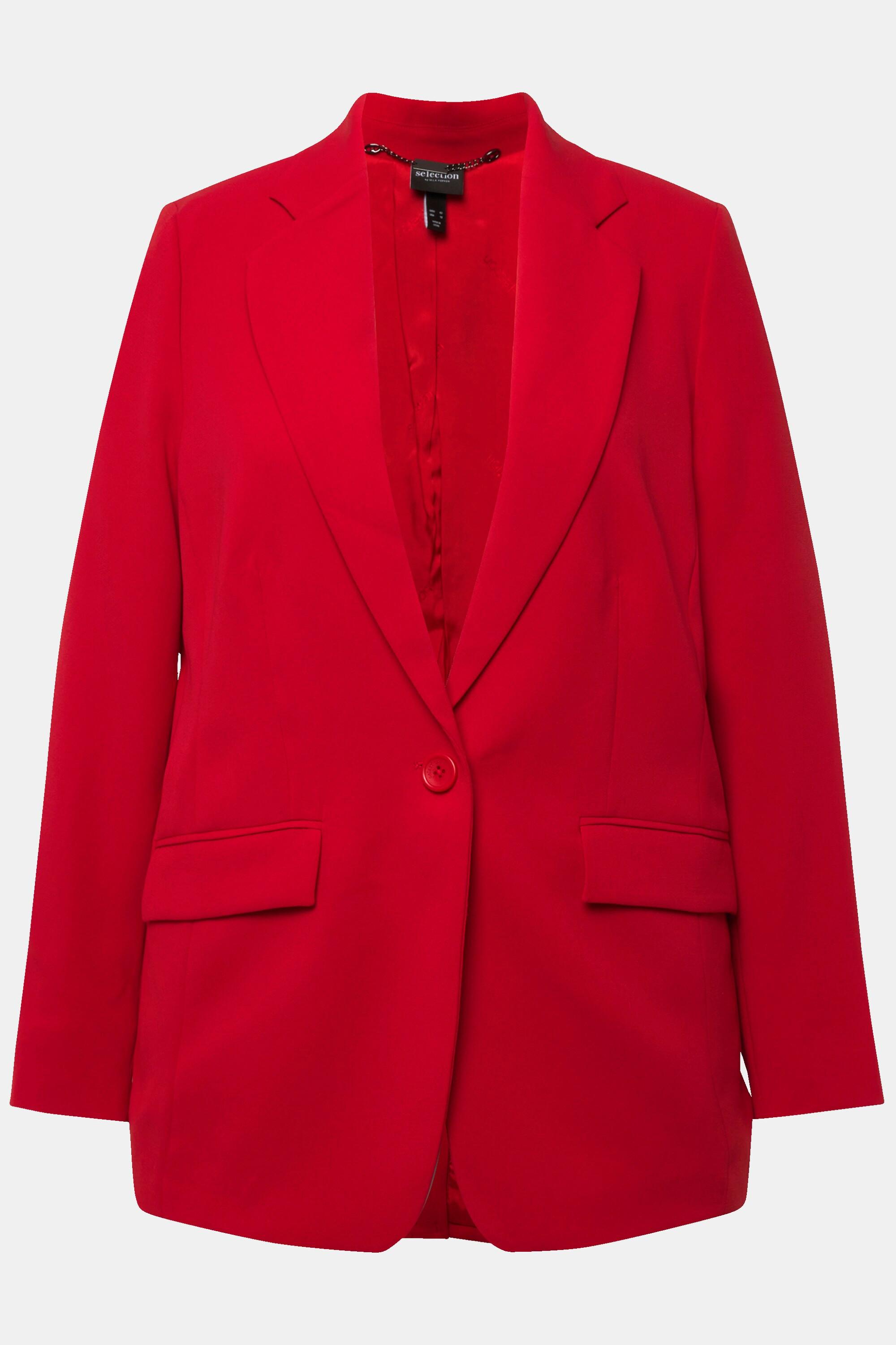 Ulla Popken Blazer Collo Revers Tasche con Patta Chiusura Bottone  