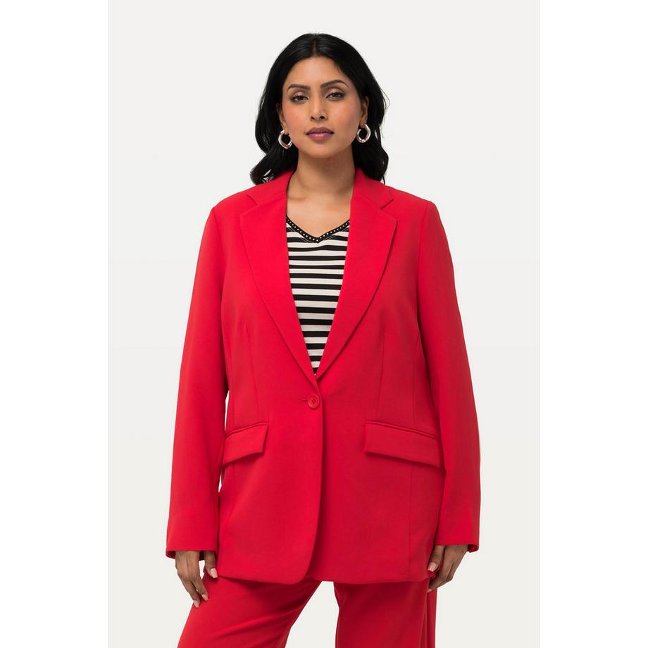 Ulla Popken Blazer Col Revers Poches Rabat Fermeture Bouton  