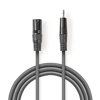 Nedis  Câble audio symétrique | XLR 3 broches mâle | 3,5 mm mâle | nickelé | 3,00 m | rond | PVC | gris foncé | gaine en carton 