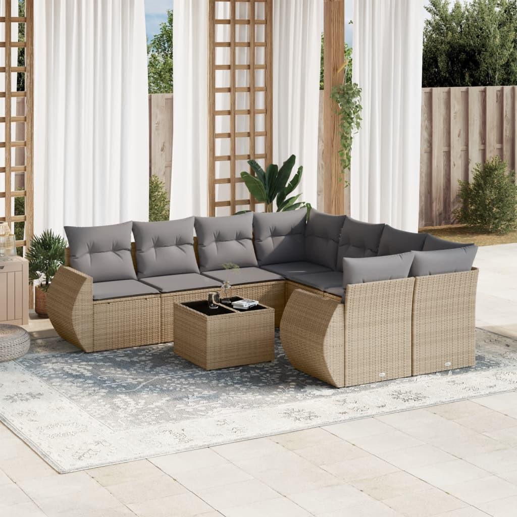 VidaXL set divano da giardino Polirattan  