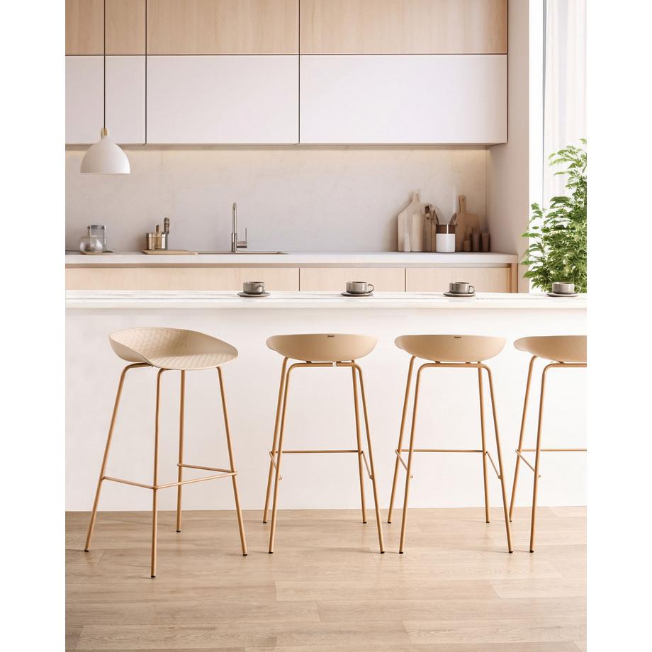 Beliani Lot de 4 chaises de bar en Matière synthétique  VENLO  